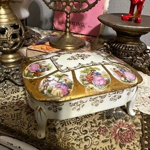 Vintage Courting couple trinket dish